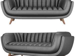 seater leather armchair bruno by kare design 3D Model