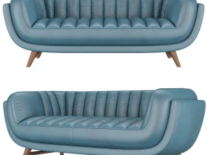 seater leather armchair bruno by kare design 3D Model
