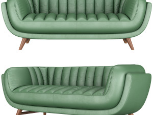 seater leather armchair bruno by kare design 3D Model