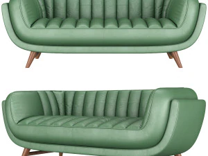 seater leather armchair bruno by kare design 3D Model