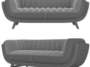 seater leather armchair bruno by kare design 3D Model