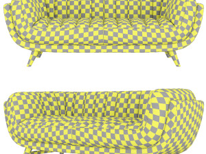 seater leather armchair bruno by kare design 3D Model