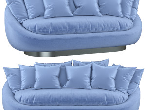 stylish blue sofa rattan ceiling 3D Model