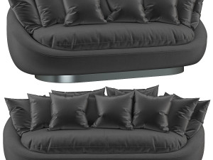 stylish blue sofa rattan ceiling 3D Model