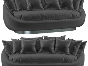 stylish blue sofa rattan ceiling 3D Model