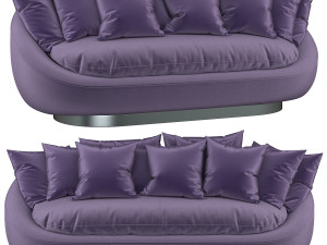 stylish blue sofa rattan ceiling 3D Model