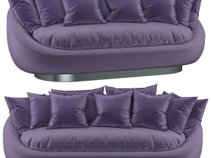 stylish blue sofa rattan ceiling 3D Model