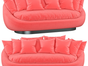 stylish blue sofa rattan ceiling 3D Model