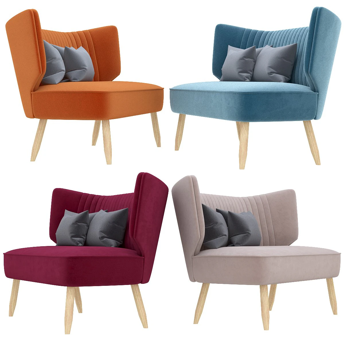 swoon duke two-seater sofa 3D Model .c4d .max .obj .3ds .fbx .stl .blend 