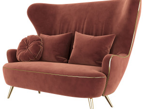 wingback tom dixon sofa milia shop 3D Model