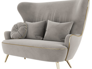 wingback tom dixon sofa milia shop 3D Model