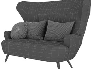 wingback tom dixon sofa milia shop 3D Model