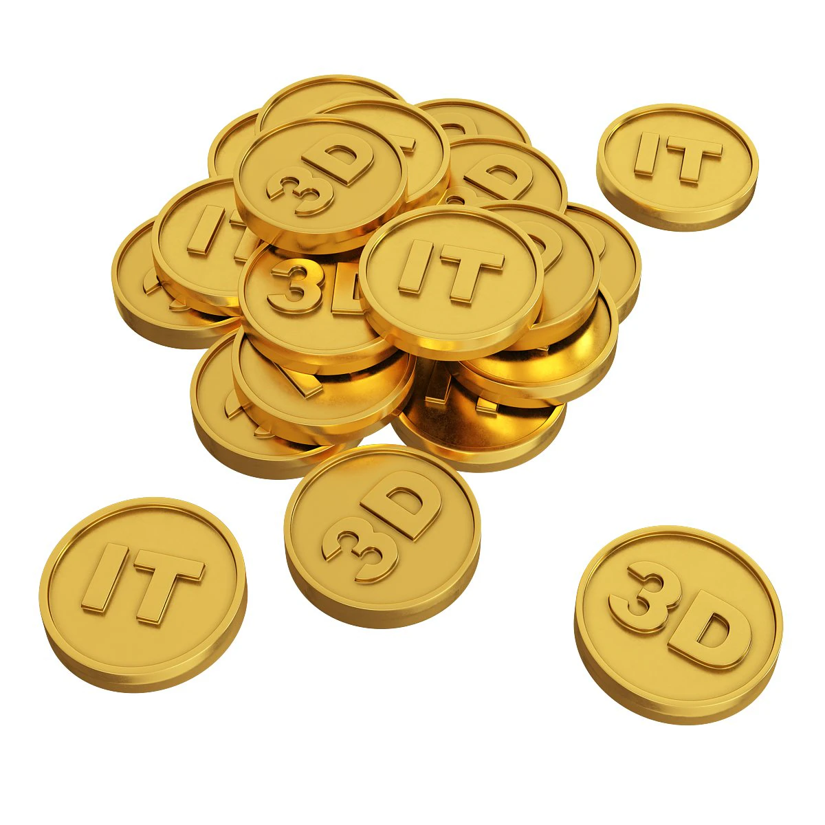 coin 3D Model .c4d .max .obj .3ds .fbx .stl .blend 