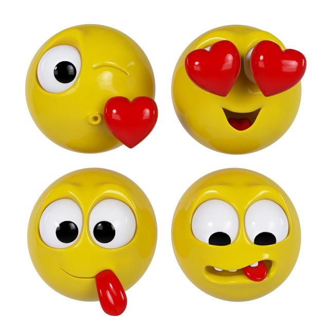 emoji pack 3Dモデル .c4d .max .obj .3ds .fbx .stl .blend 