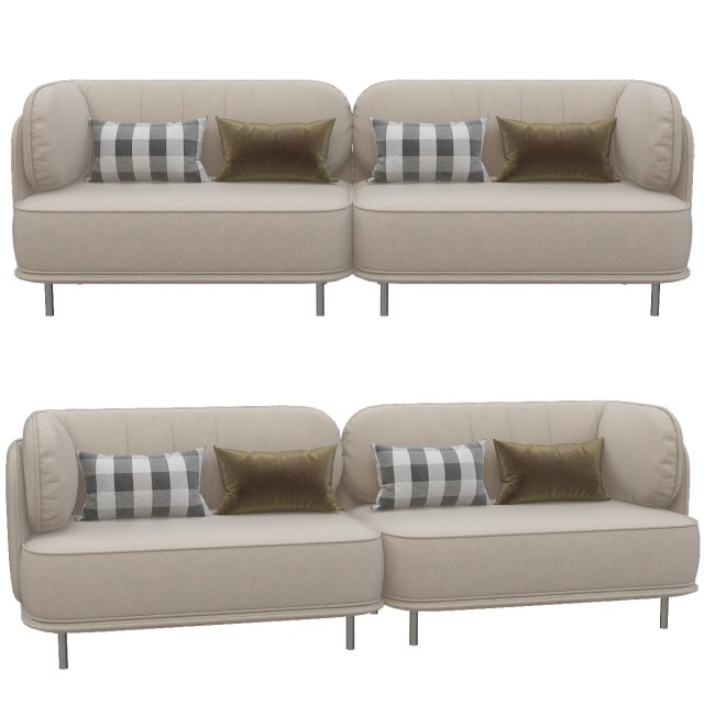 numeral sofa 3D Модель .c4d .max .obj .3ds .fbx .stl .blend 