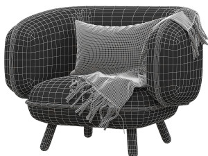 snoopy canape genereux par iskos berlin armchair 3D Model