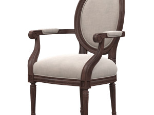 chatton french country flax linen brown ash 3D Model