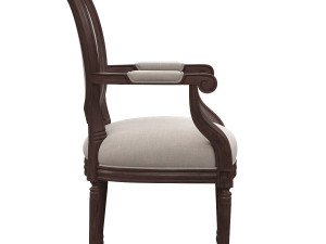 chatton french country flax linen brown ash 3D Model