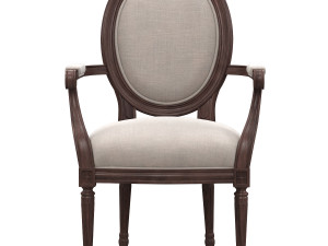 chatton french country flax linen brown ash 3D Model