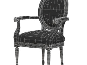 chatton french country flax linen brown ash 3D Model