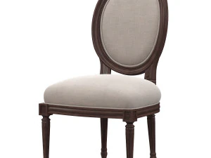 chatton-negara-perancis-rami-linen-coklat-abu Model 3D