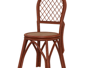 wicker-rattan-wooden-rattan-dining-chair 3D Model