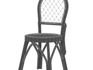 wicker-rattan-wooden-rattan-dining-chair 3D Model
