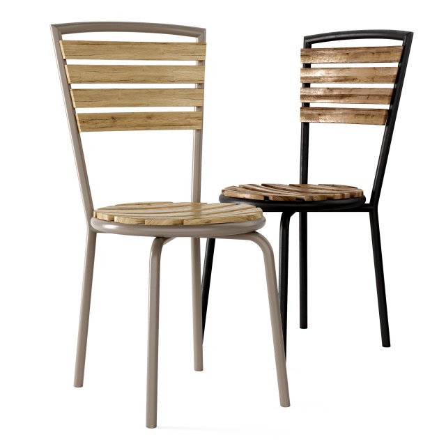 mesa de madera vaca en la cafetera exterior 3D 모델 .c4d .max .obj .3ds .fbx .stl .blend 