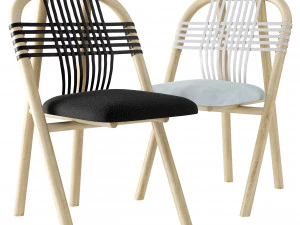 Zeer houten unam-zijstoel 3D Model