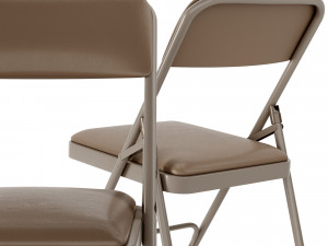xl series folding card table and fabric padded chair set Model 3D