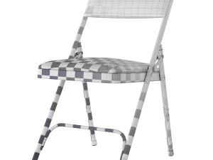 xl series folding card table and fabric padded chair set Model 3D