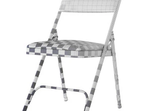 xl series folding card table and fabric padded chair set 3D Model