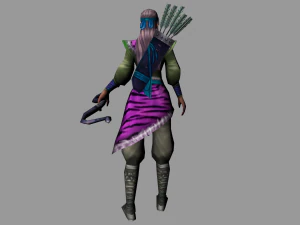 girl hunter - 3d character 3D Model
