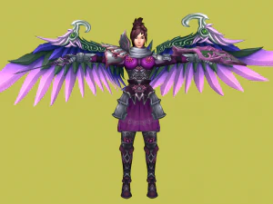 девушка рыцарь 3d женщина воин 3D Модель