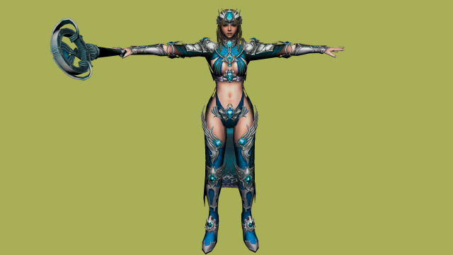 mage girl 3d female sorceress 3D Model .c4d .max .obj .3ds .fbx .stl .blend 