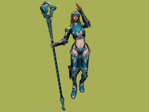 mage girl 3d female sorceress 3D Model