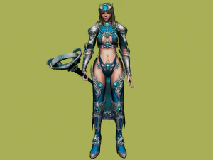 mage girl 3d female sorceress 3D Model
