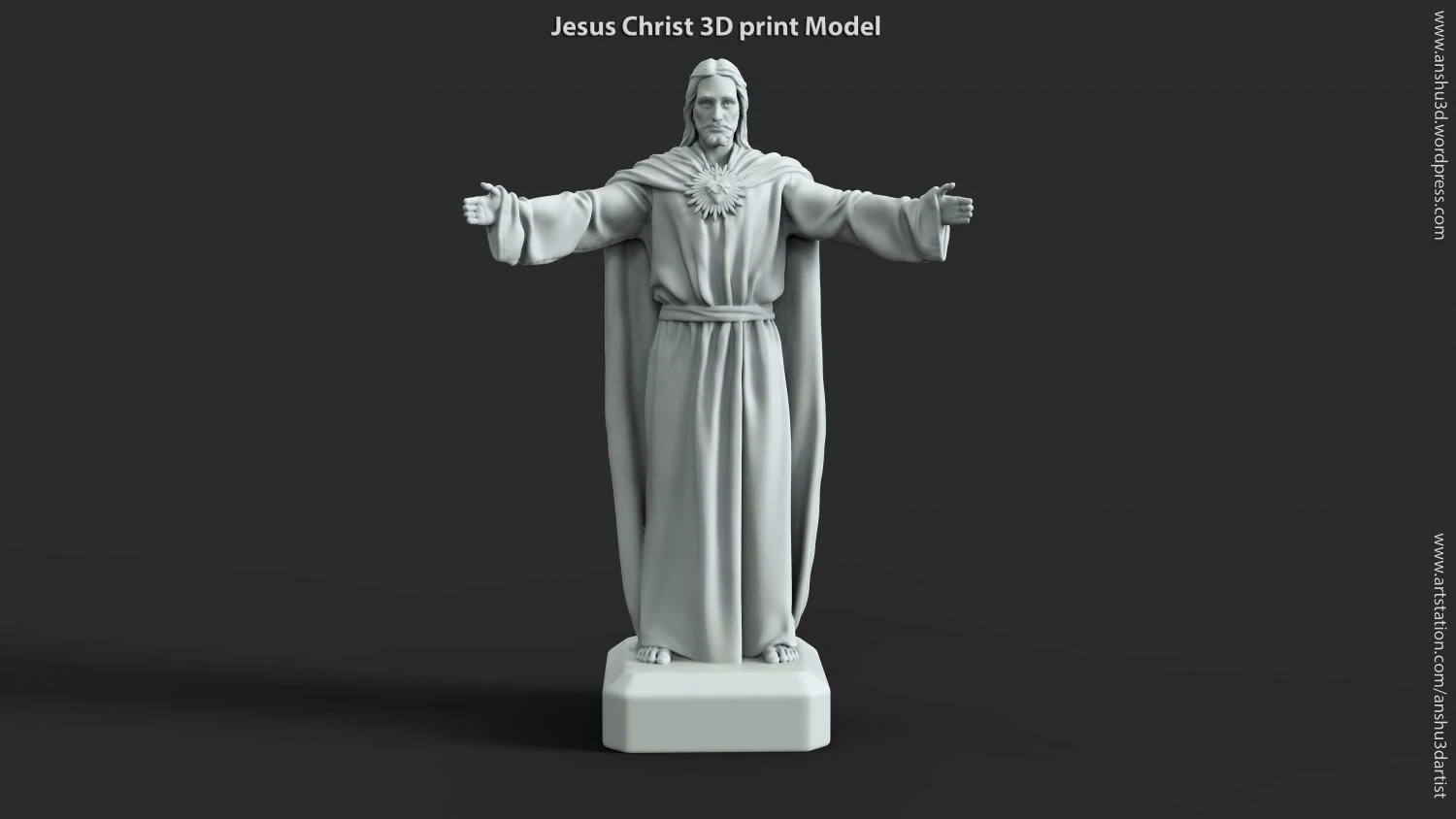 jesus christ vol3 statue for 3d print 3D Print Model .c4d .max .obj .3ds .fbx .stl .blend 