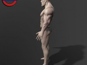 Human anatomy male body stylized cartoon v1 3Dモデル