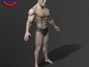 Human anatomy male body stylized cartoon v1 3Dモデル