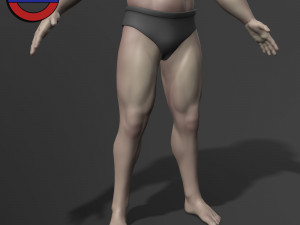 Human anatomy male body stylized cartoon v1 3Dモデル