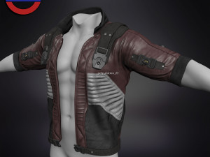 Sci fi cyberpunk jacket Game ready v1 3D Model