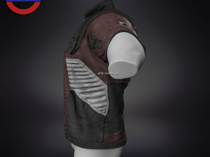 Sci fi cyberpunk jacket Game ready v1 3D Model