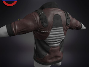 Sci fi cyberpunk jacket Game ready v1 3D Model
