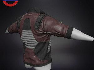 Sci fi cyberpunk jacket Game ready v1 3D Model