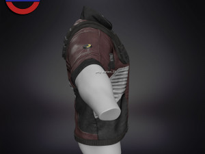Sci fi cyberpunk jacket Game ready v1 3D Model