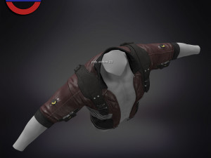 Sci fi cyberpunk jacket Game ready v1 3D Model