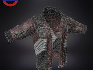 Sci fi cyberpunk jacket Game ready v1 3D Model