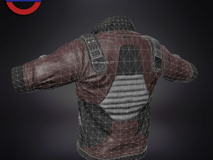 Sci fi cyberpunk jacket Game ready v1 3D Model