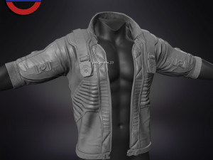 Sci fi cyberpunk jacket Game ready v1 3D Model